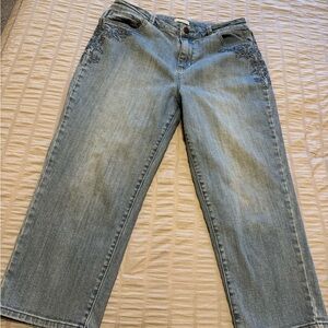 Coldwater Creek Denim Capri Jeans with Button Detail